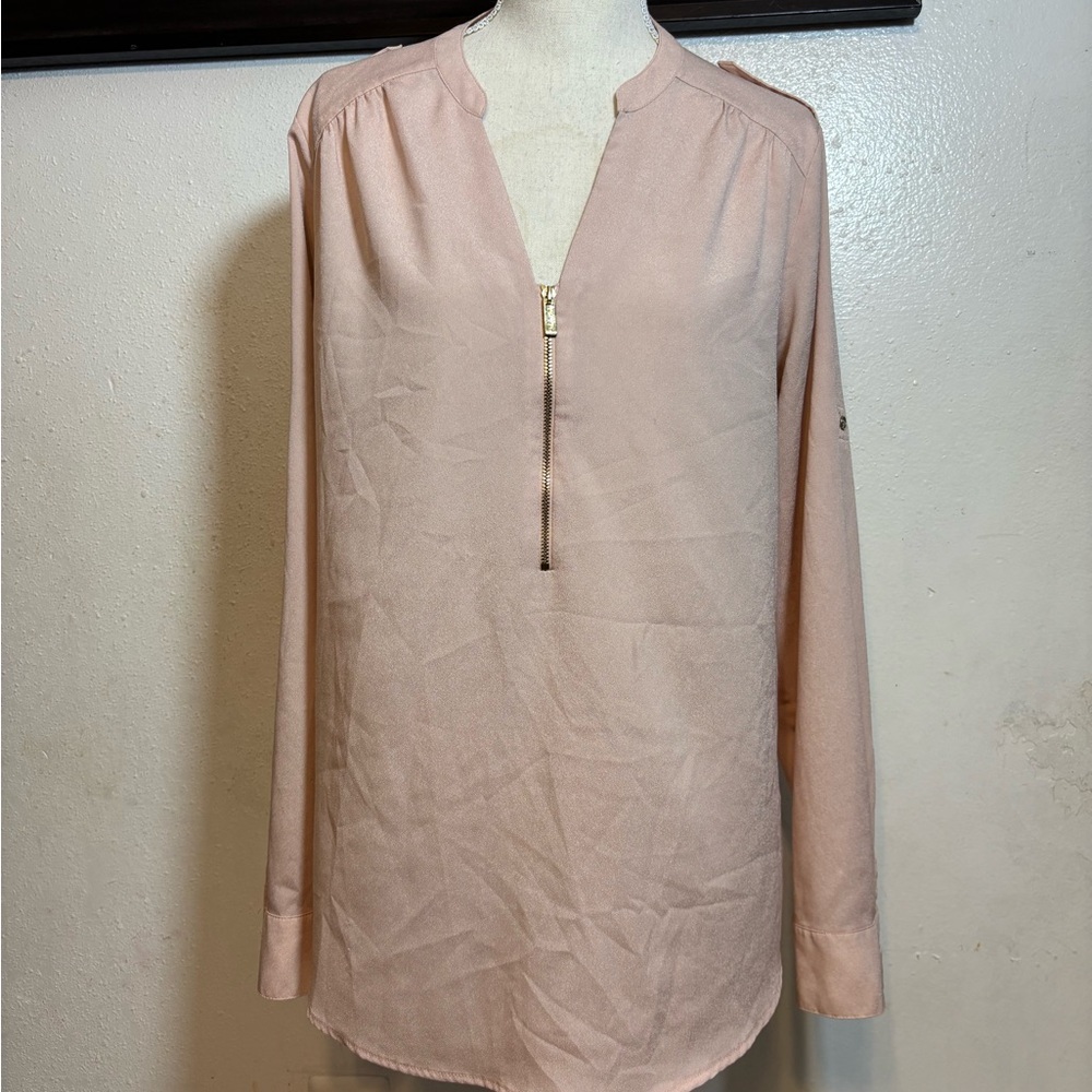 Calvin Klein Light Pink Blouse with Zipper